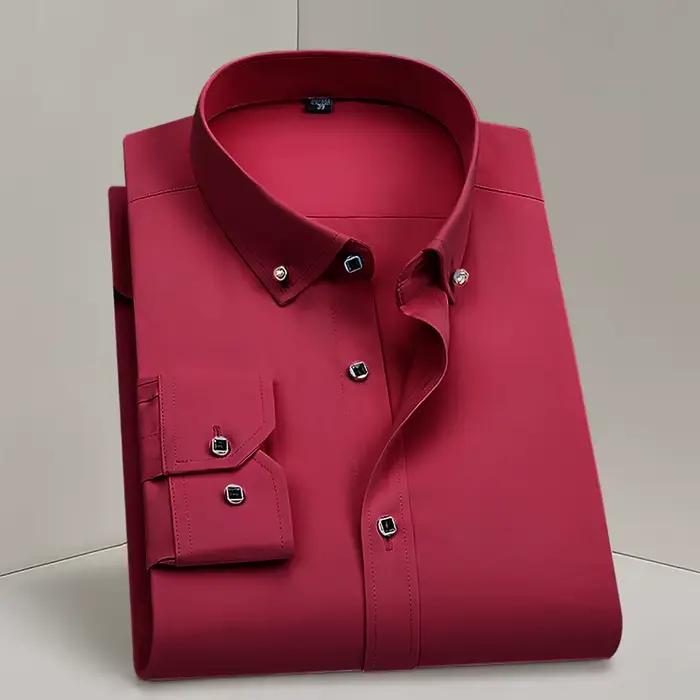 Offre spéciale hommes d'affaires robe chemise formelle mode mince classique basique diamant bouton à