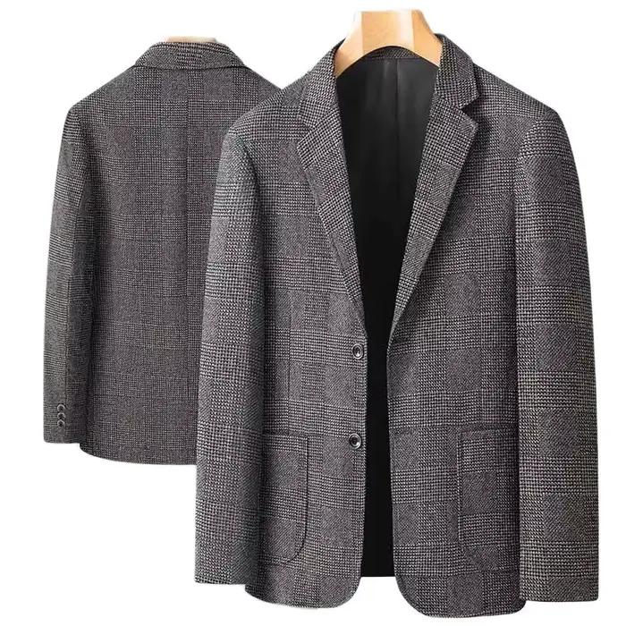 Blazer pour hommes d'âge moyen, tenue professionnelle décontractée, ample, Style britannique, sous-t
