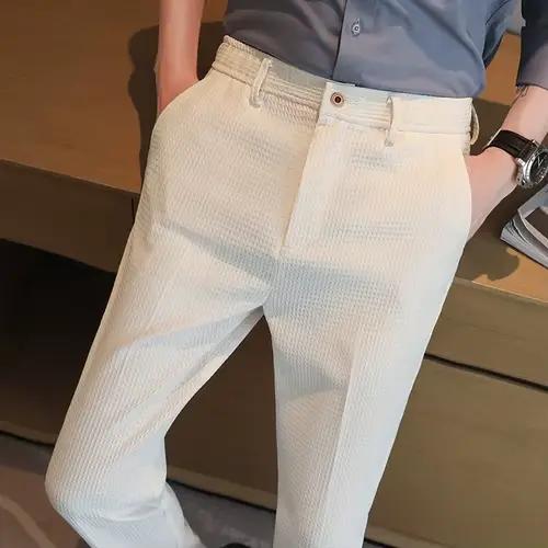 Pantalon de costume vert foncé pour homme 2026, pantalon slim tendance, style coréen, pantalon homme