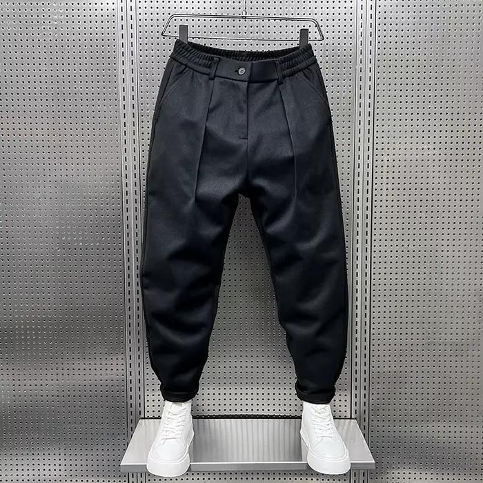Pantalon de costume pour hommes, société de la mode, pantalon habillé coréen, ample, droit, décontra