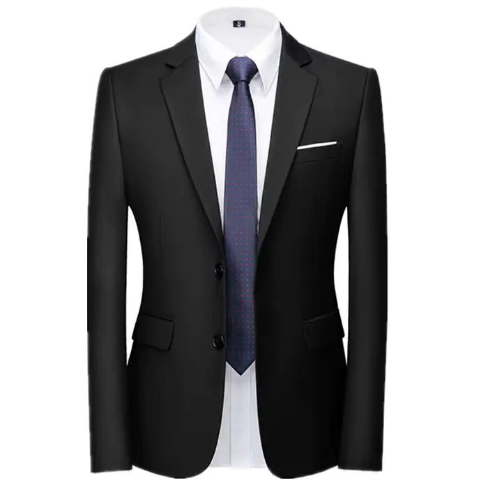Veste de costume verte pour hommes, manteau à col en v à deux boutons, hauts de robe formelle pour f