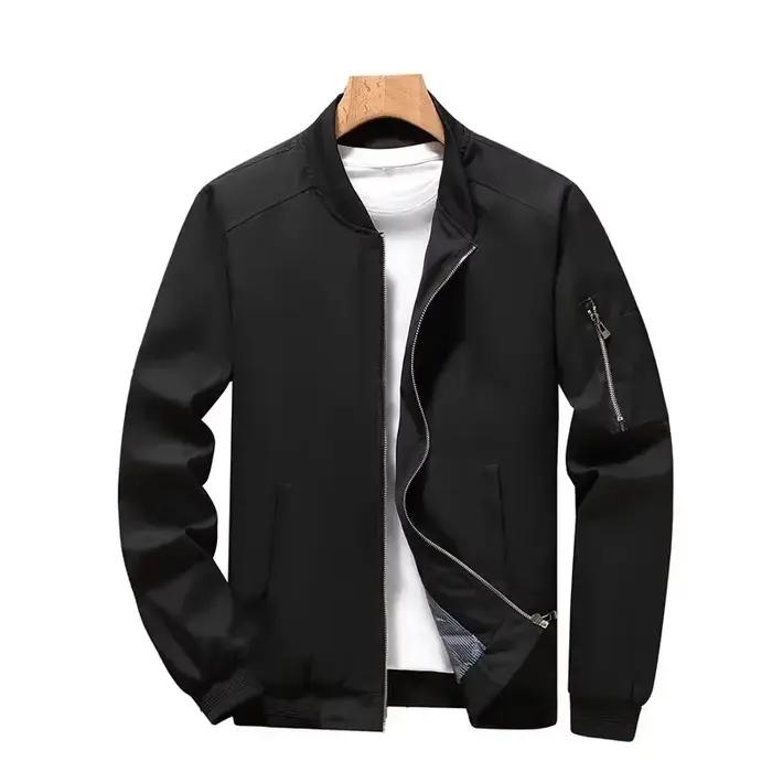 2026 hommes vestes décontractée manteaux classique col montant manteau mince solide coupe-vent veste