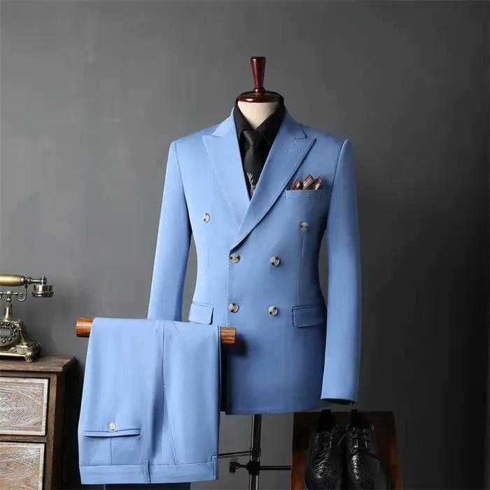 Costumes classiques pour hommes d'affaires, ensembles de costumes 2 pièces pour Banquet de mariage e