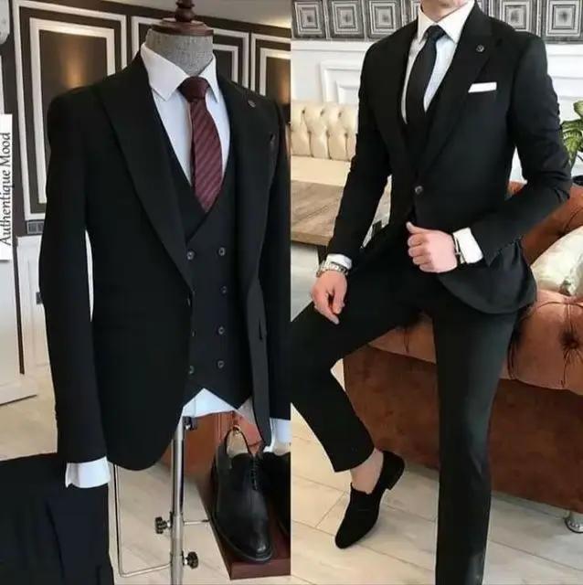 Blazer à Double Boutonnage Bordeaux pour Homme, Coupe Cintrée, 3 Pièces, pour Mariage, Marié, Bal, 2