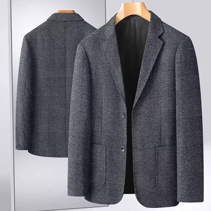 Blazer pour hommes d'âge moyen, tenue professionnelle décontractée, ample, Style britannique, sous-t