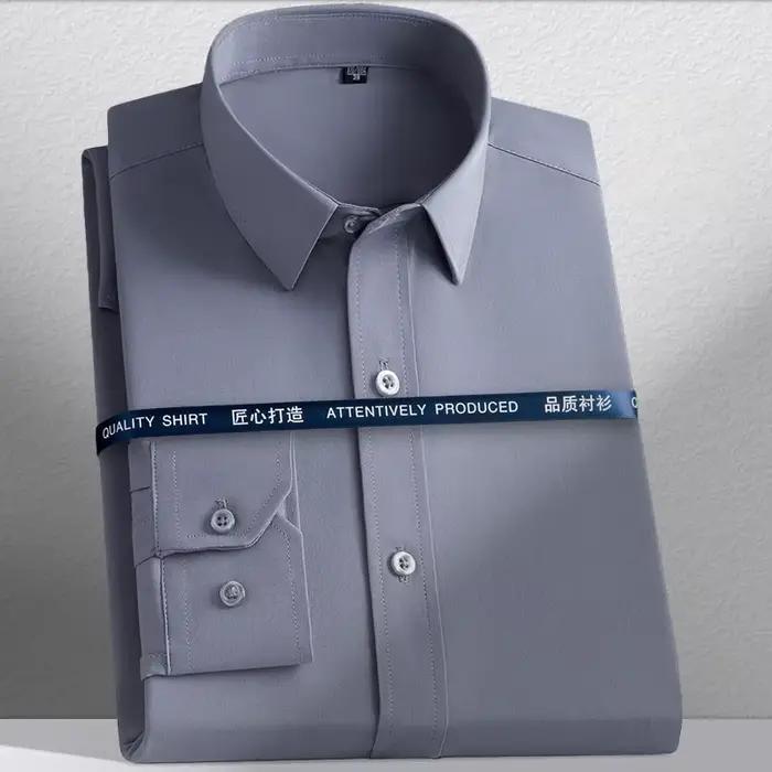 Nouvelles chemises pour hommes à manches longues, chemises habillées pour hommes, coupe ajustée, che