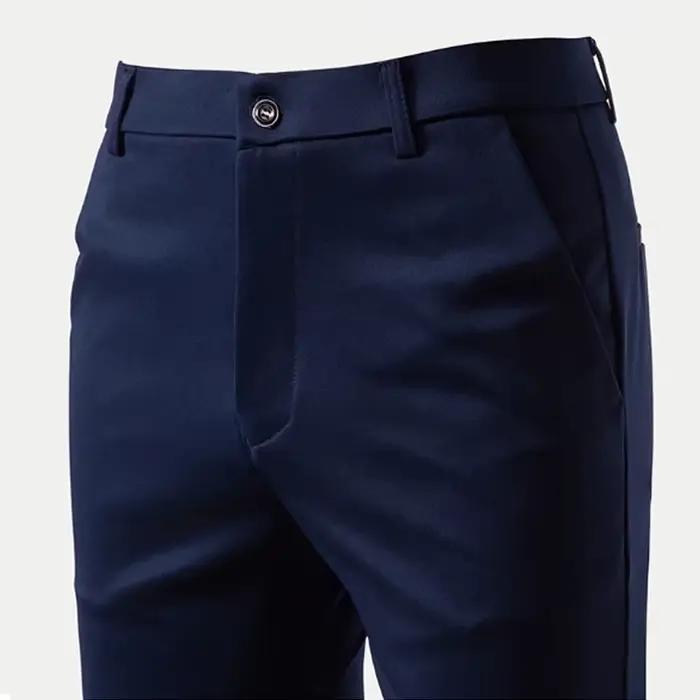 29-42 hommes été mince mode affaires costume décontracté pantalon pantalons longs hommes élastique m