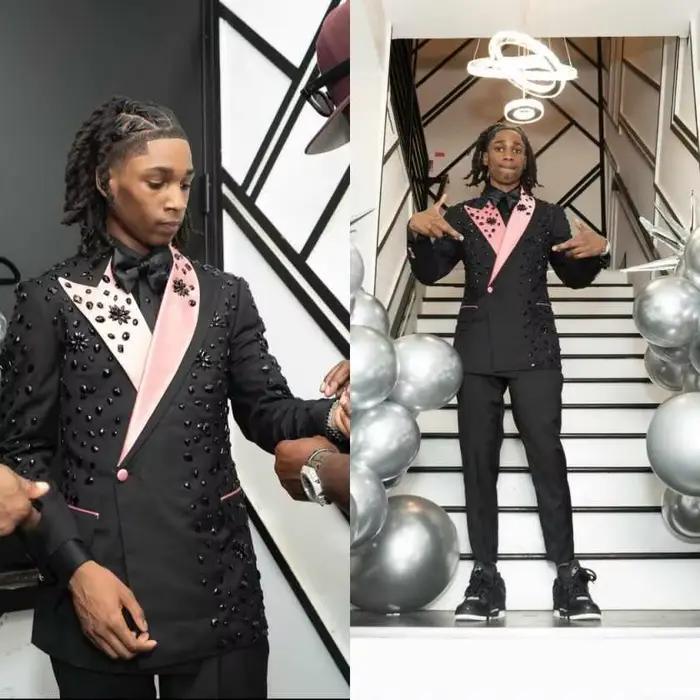 Costume de Luxe 2 Pièces pour Homme : Veste et Pantalon Perlé, Idéal pour Mariage, Cérémonie, Affair