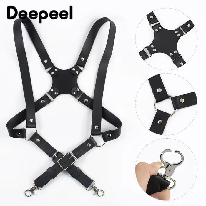 Deepeel – bretelles en cuir pour hommes, 2.5cm de large, 2 crochets à Clip, sangle réglable, harnais