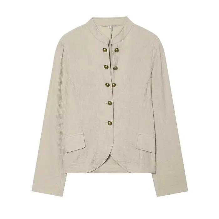 Nouvelle veste de costume boutonnée de style simple, élégante et polyvalente, coupe ajustée