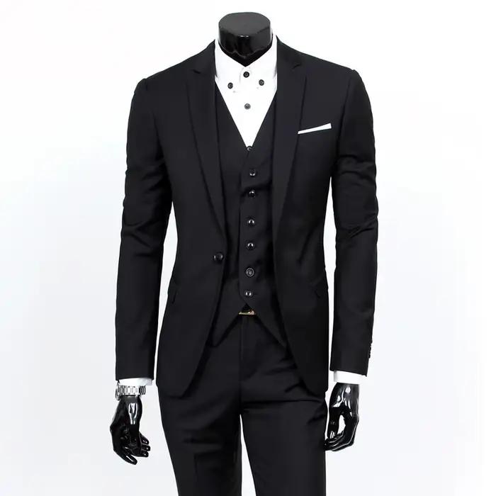Slim Fit meilleur homme costume hommes d'affaires décontracté sur mesure veste et pantalon Ensemble 