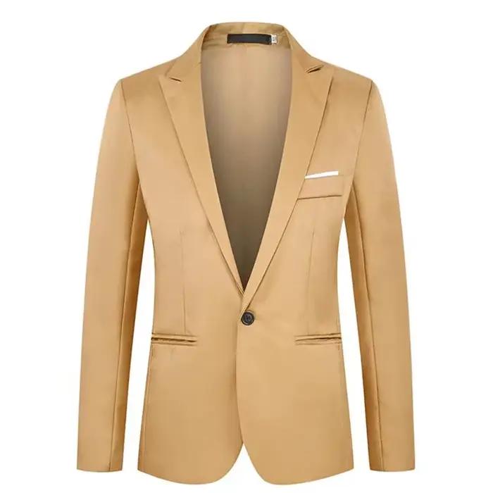 Veste de costume d'affaires décontractée pour hommes, tendance, légère, luxueuse, Slim, sans repassa