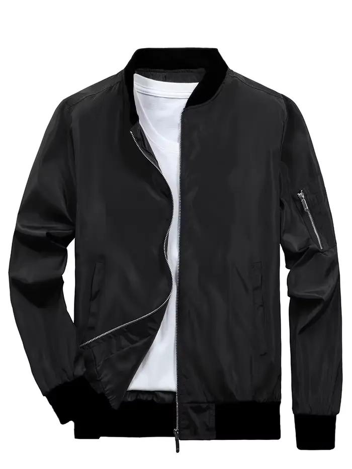 Veste à la mode pour hommes, Cardigan fin décontracté, col montant à fermeture éclair, pour personne