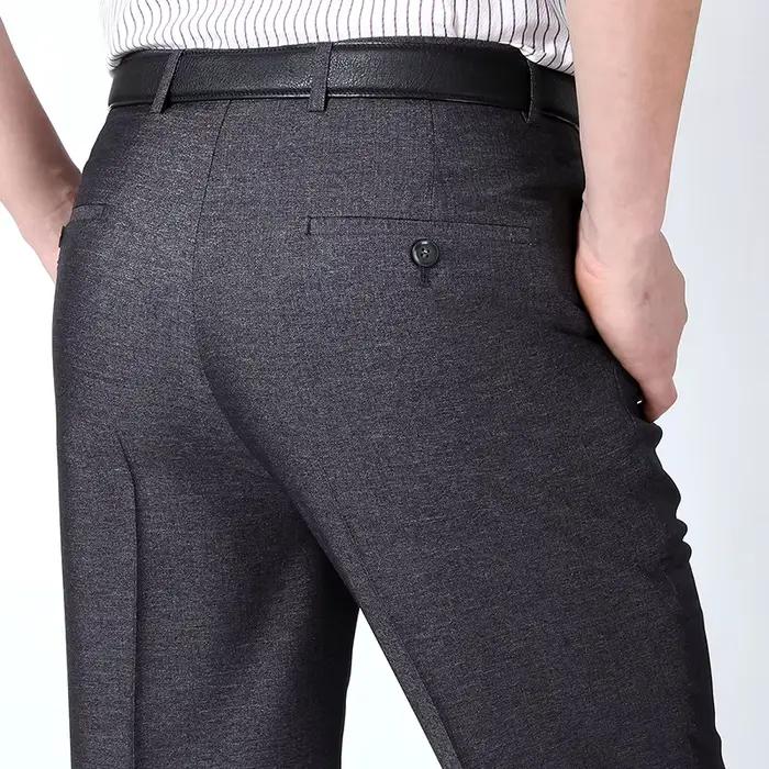 Pantalon de costume noir résistant aux rides pour hommes, grande taille 29-56, vêtements Baggy, Doub