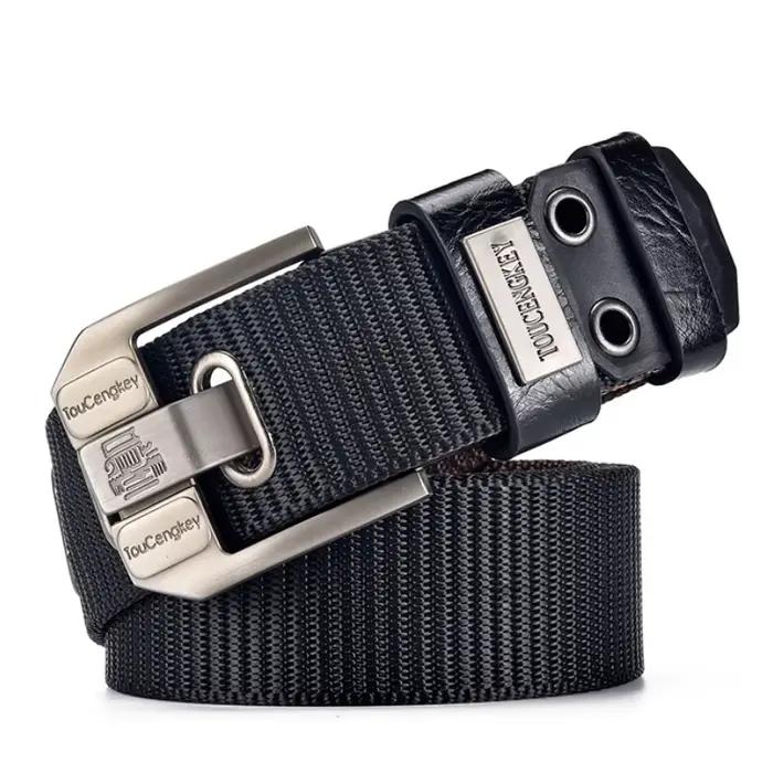 Ceinture à boucle ardillon pour hommes, ceinture en toile, ceinture en Nylon à la mode, ceinture en 