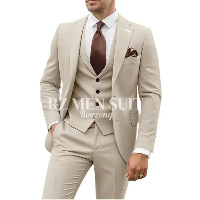 Costume homme 3 pièces, coupe slim, pour mariage, cérémonie, bal, affaires, costumes formels pour ho