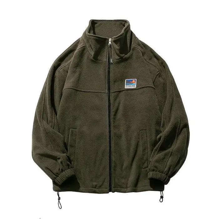 Blouson matelassé en velours polaire pour homme, style décontracté automne-hiver, col montant, ferme