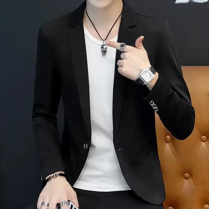 Fête lin gris hommes costume vestes simple boutonnage manteau mâle Blazer été nouveau dans des vêtem