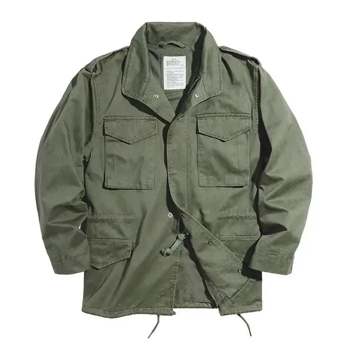 Veste rétro européenne et américaine pour hommes. Coupe-vent de loisirs avec plusieurs poches, veste