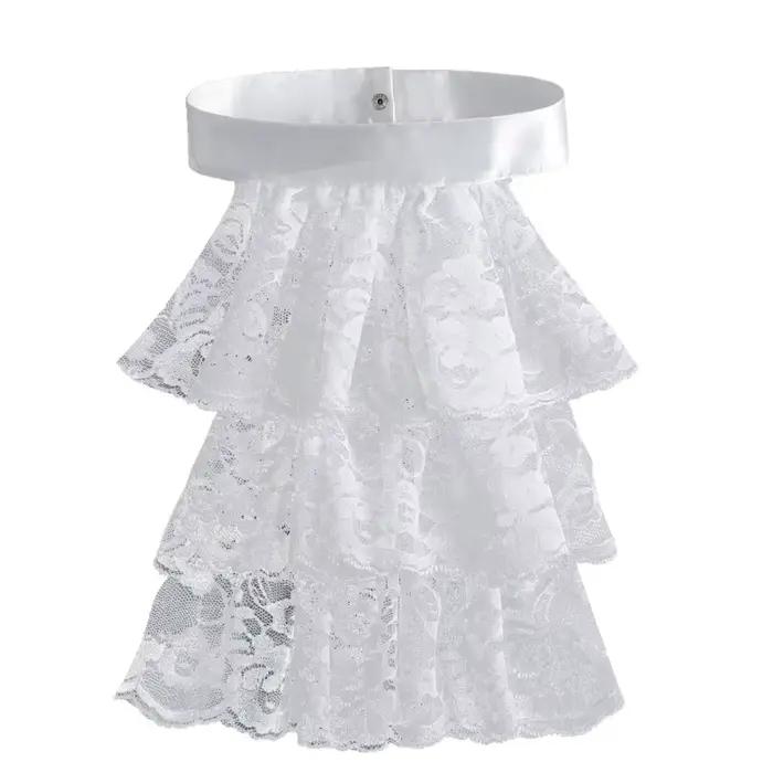 Collier Costume victorien élégant en dentelle à volants, Jabot, pour les fêtes d'halloween, Cosplay,