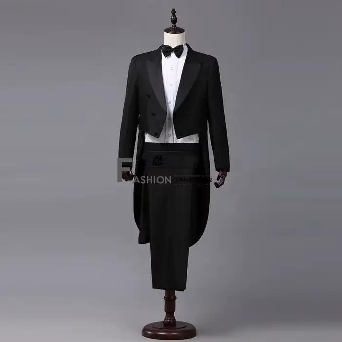 Ensemble de costumes de smoking classiques pour hommes, manteau formel Vintage, veste de smoking Sli