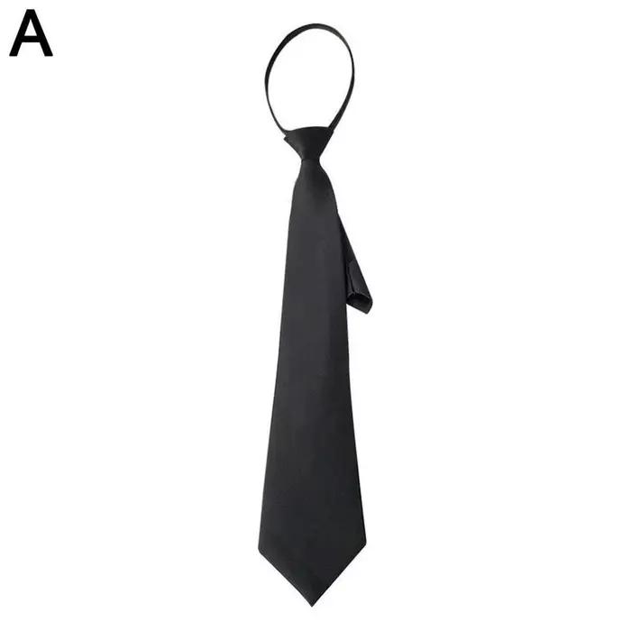 Cravate unisexe pour homme et femme, fermeture éclair, noire, à Clip, de sécurité, pour vêtements, u