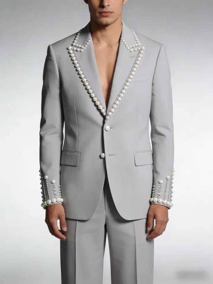 Ensemble de costumes gris clair pour hommes