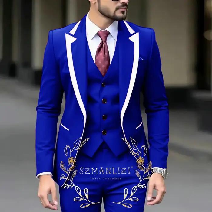 Tuxedos de mariage bleu Royal pour hommes