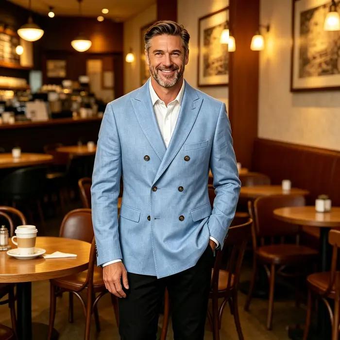 Blazer en lin non doublé pour homme