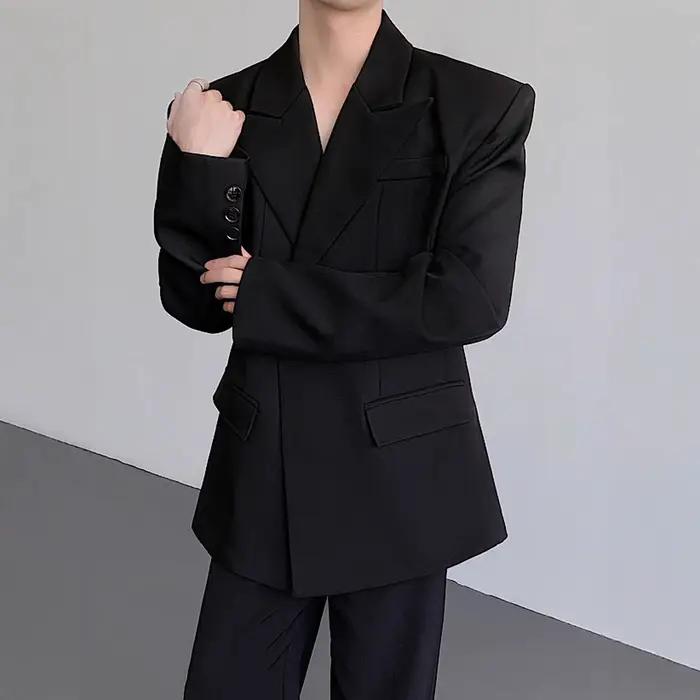 Veste de costume décontractée noire pour homme