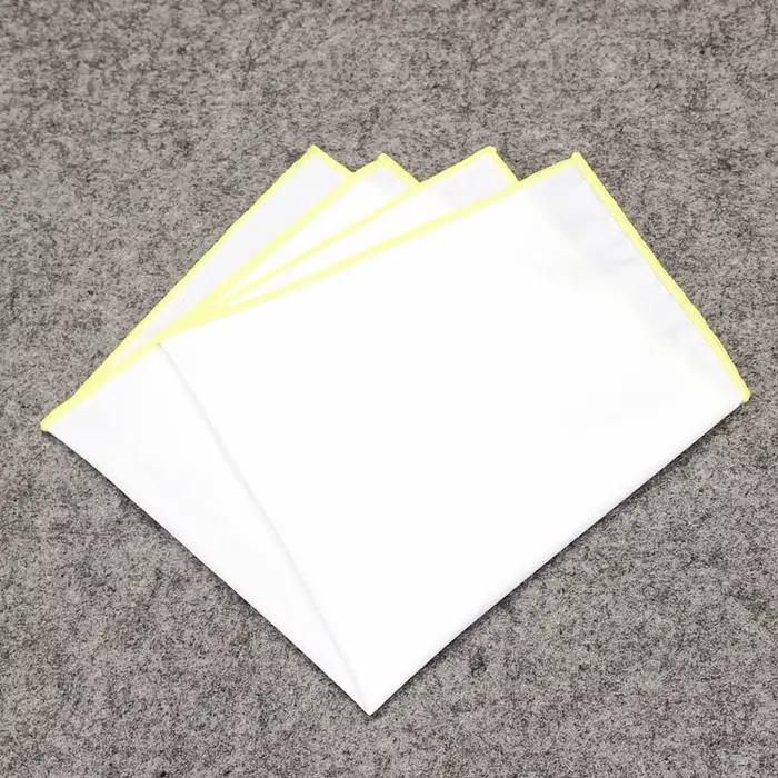 Mouchoir de poche en coton blanc pour hommes