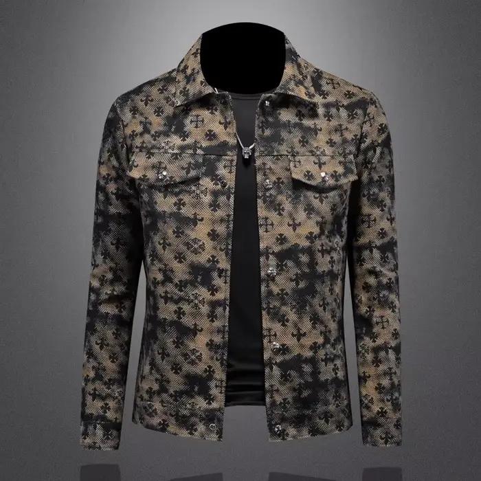 Veste Jacquard à col cranté pour hommes