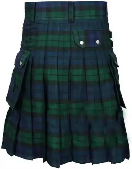 Kilt utilitaire tartan pour hommes avec grandes poches cargo pour cosplay pirate festival et occasions spéciales