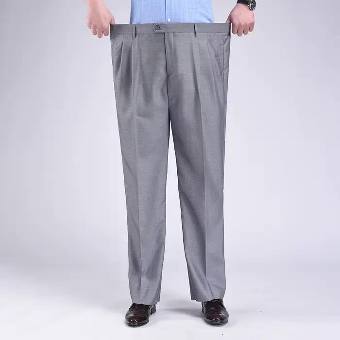 Pantalon de costume noir résistant aux rides pour hommes