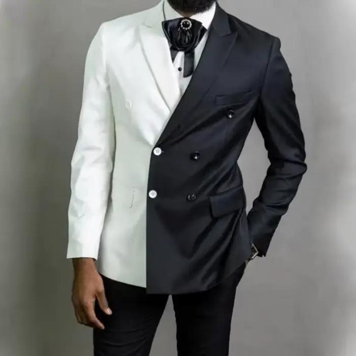 Smoking formel deux pièces à double boutonnage pour hommes, blazer et pantalon, élégant et confortable, idéal pour mariages, cérémonies et soirées de gala
