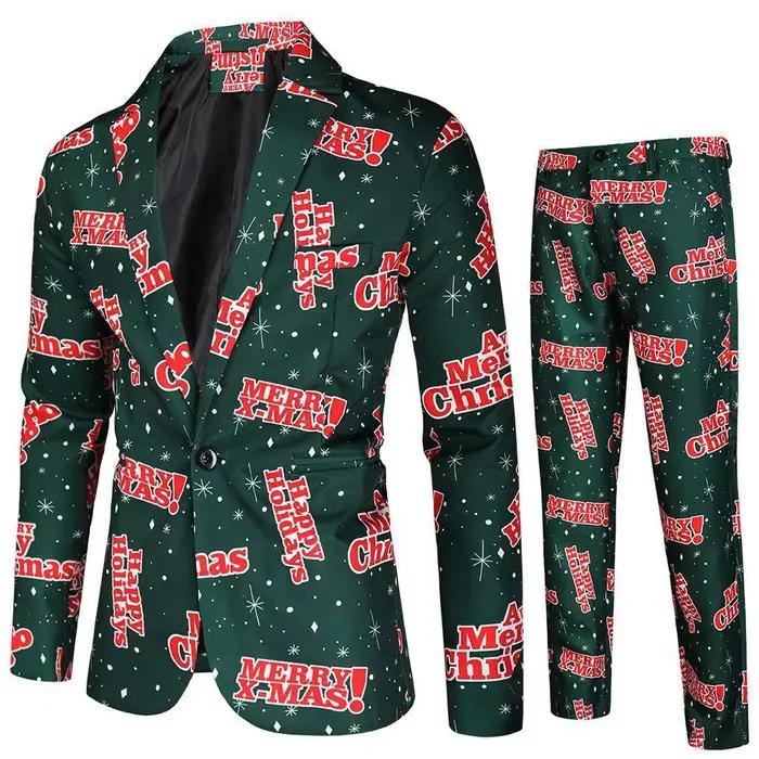 Blazer de Noël à manches longues pour hommes