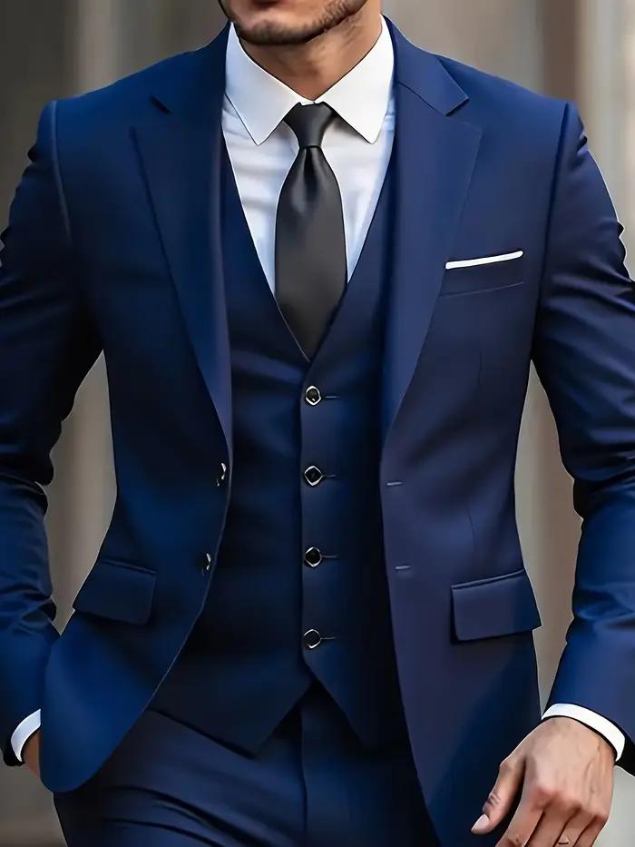 Blazer bleu marine ajusté pour homme