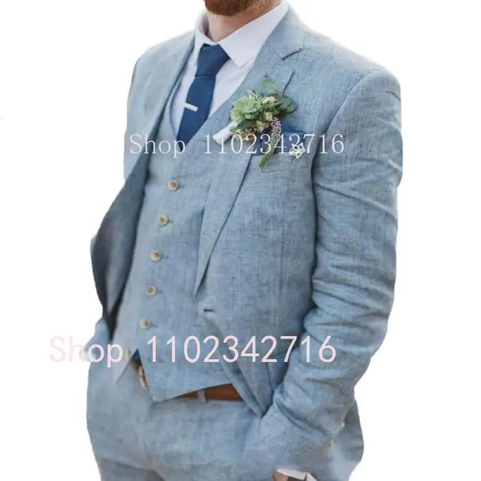 Costume zones me 3 pièces en lin pour hommes