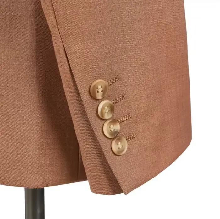 Costumes Safari Sur Mesure pour Hommes Veste à Col Carré Casual Pantalon Costume Formel Affaires Officiel Vêtement