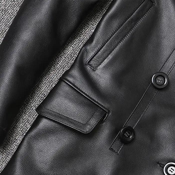 Veste en cuir véritable pour hommes