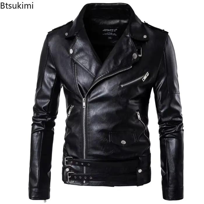 Veste de moto en faux cuir style punk et streetwear pour homme occassions spéciales et sorties nocturnes
