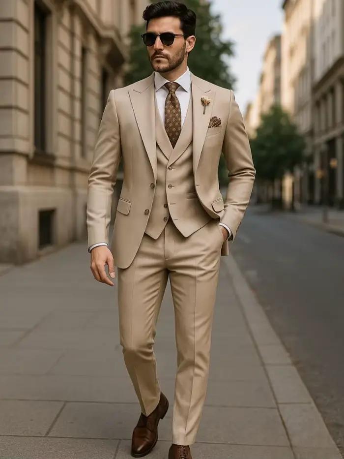 Beau ensemble de costume Chic 3 pièces pour hommes voyage d'affaires