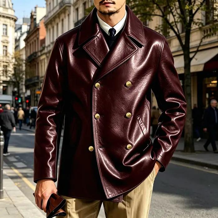 Blazer en cuir de luxe pour homme