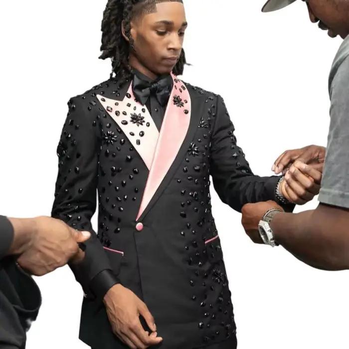 Costume de Luxe 2 Pièces pour Homme en Coton et Polyester Style Classique Occasions Spéciales Mariage Cérémonie Affaires Soirée Bal de Promo