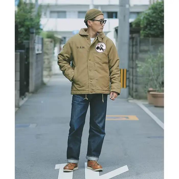 N1 USN épais hiver hommes Sherpa polaire pont veste avec VF-3 Felix brodé Patch Parka manteau