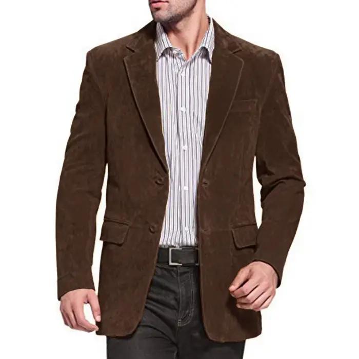 Veste en faux daim pour hommes, confortable, décontractée, mode, coupe cintrée, meilleure vente, veste confortable pour hommes, polyester de qualité supérieure, ouverture totale, col en V, style moderne pour toutes les occasions
