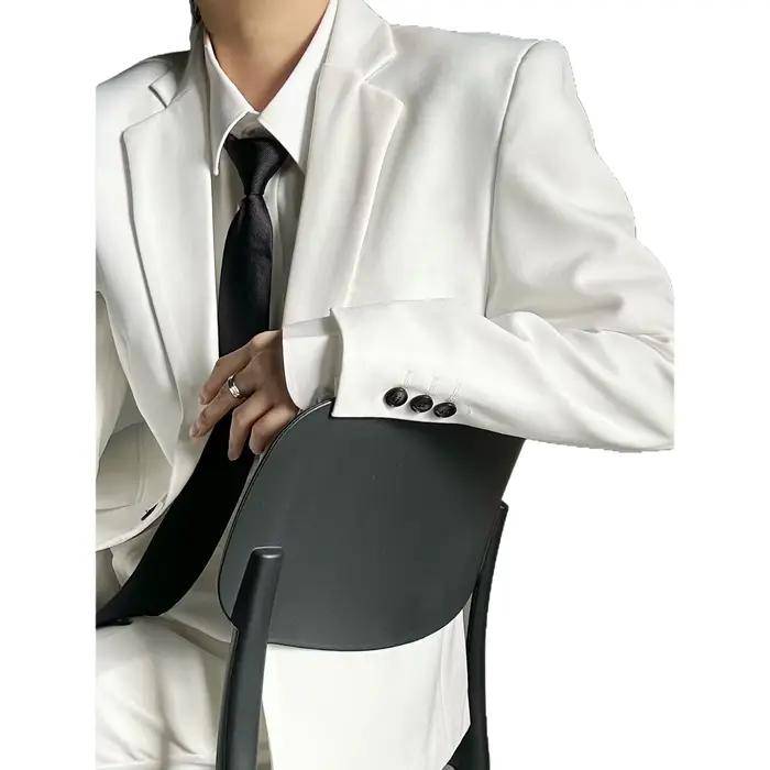 Veste de costume décontractée blanche pour homme