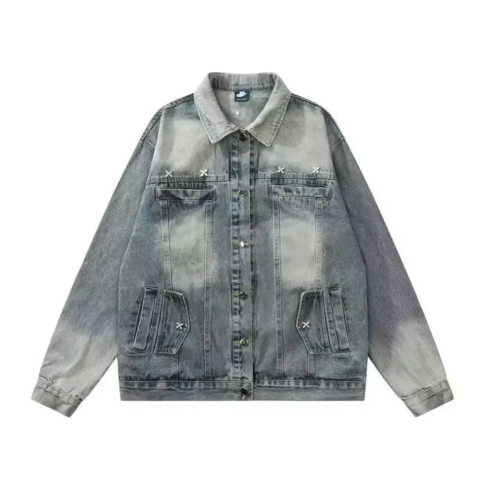 Veste en jean vintage pour hommes, style américain décontracté, coupe cintrée, vestes pour printemps et automne, occassions spéciales et voyages