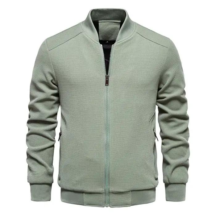Veste d'hiver homme robuste à col montant pour randonnée et protection extérieure en polyester décontracté