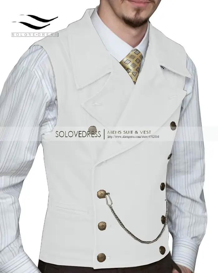 Gilet en laine marron pour homme, col à revers, glaçure trempée, gilet formel décontracté, double boutonnage, affaires, coupe couvertes, homme d'honneur pour mariage